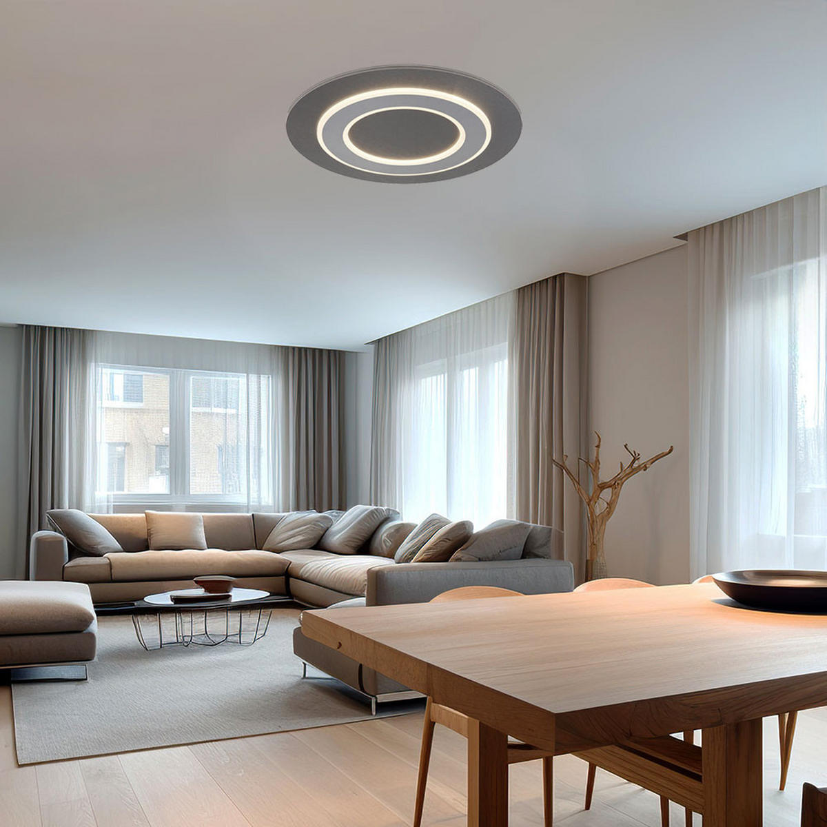 LED DECKENLEUCHTE Jayden Metall Anthrazit - Anthrazit, Metall (48/48/4.6cm) - Globo Lighting