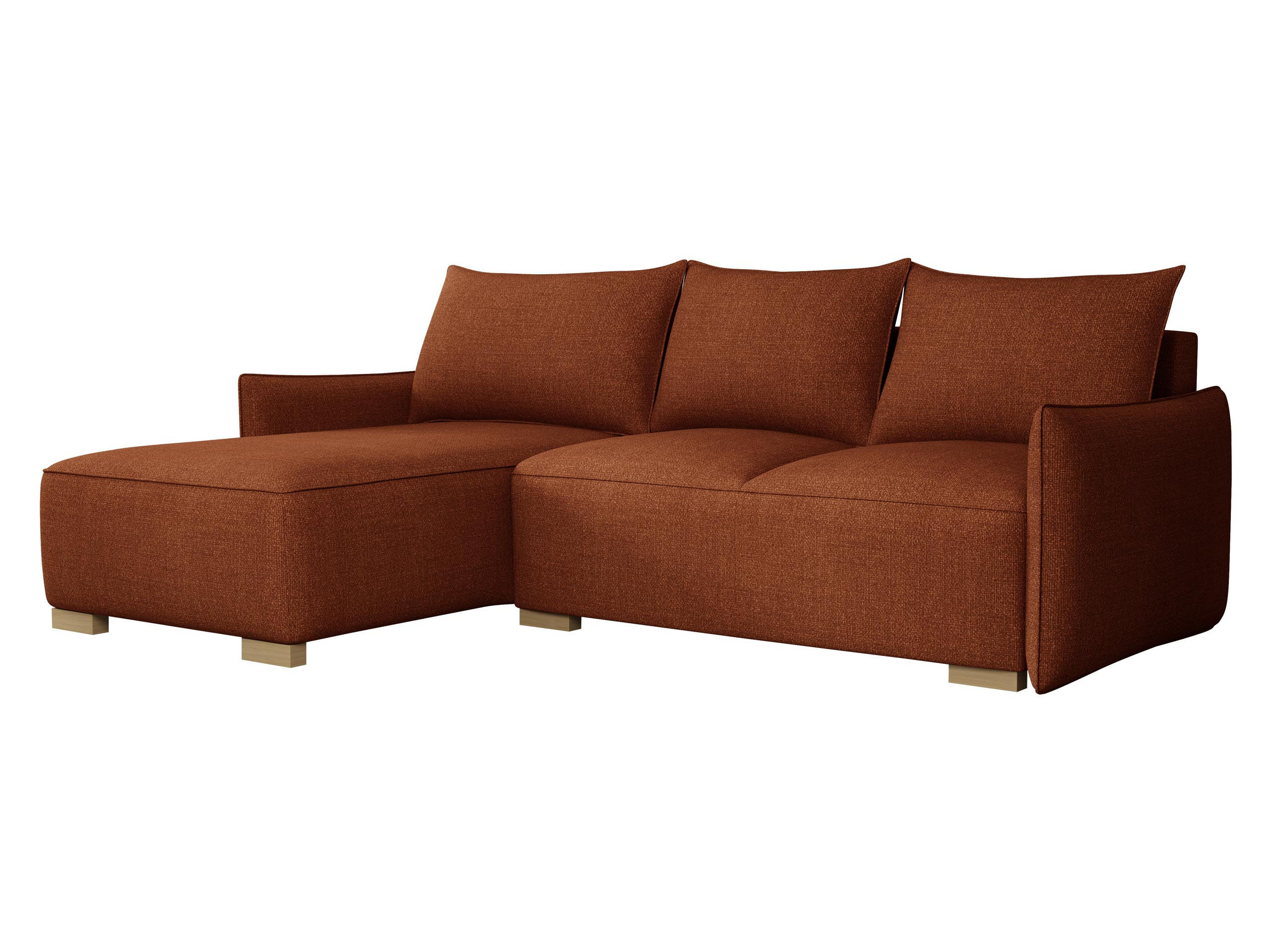 ECKSCHLAFSOFA Focus L - Naturfarben/Bronzefarben, Holz/Textil (240/155cm) - MIRJAN24