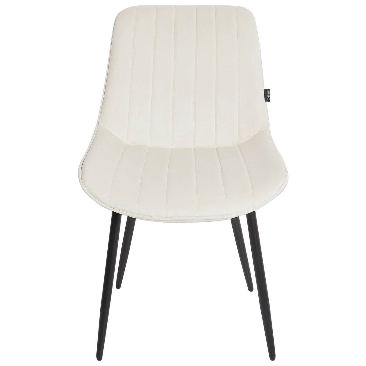 ESSZIMMERSTUHL 2er-Set Samtstoff Helles Beige Dubrovnik - Creme/Schwarz, Textil (53/81/58cm) - Beliani