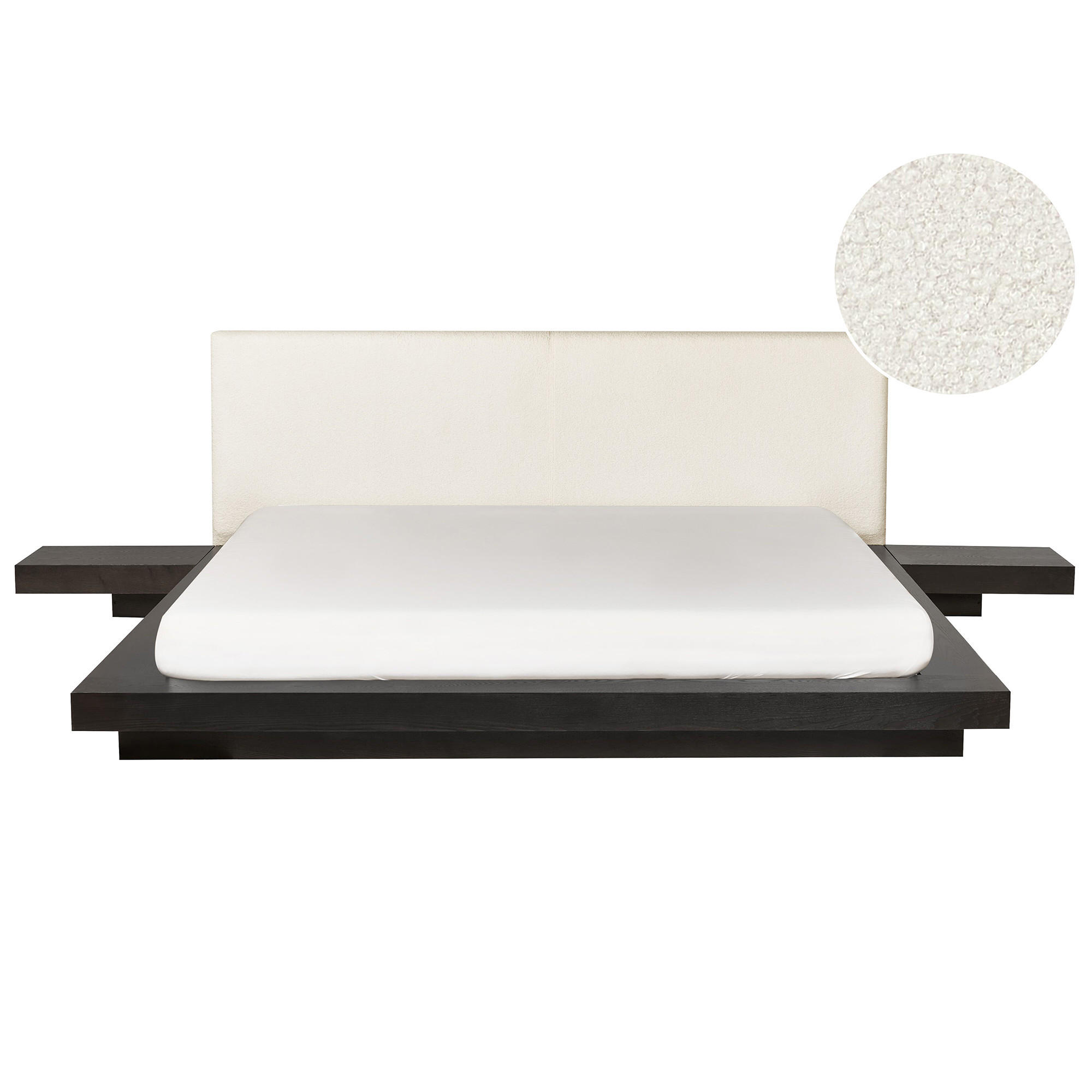 BETT mit Lattenrost 180/200 cm Dunkelbraun Zen - Dunkelbraun/Weiß, Holzwerkstoff (180/200cm) - Beliani