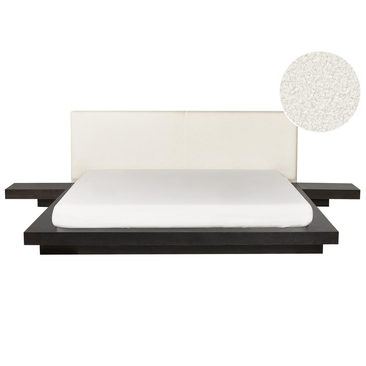 BETT mit Lattenrost 180/200 cm Dunkelbraun Zen - Dunkelbraun/Weiß, Holzwerkstoff (180/200cm) - Beliani