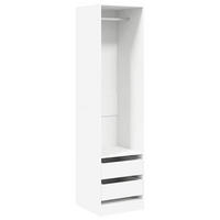 KLEIDERSCHRANK Mit Schubladen Weiss 50/50/200 Cm Holzwerkstoff - Weiß, Holzwerkstoff (50/200/50cm) - vidaXL