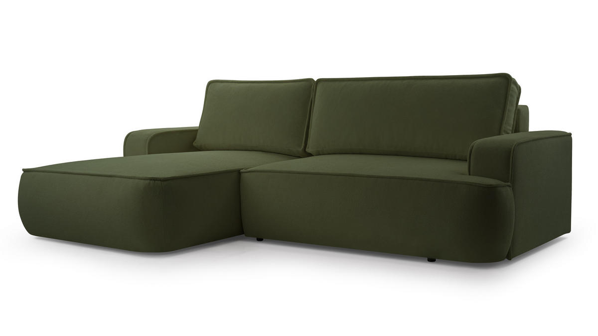 ECKSOFA MONOS Grün L - Links - Schwarz/Grün, Kunststoff/Textil (168/260cm) - Luxkor24