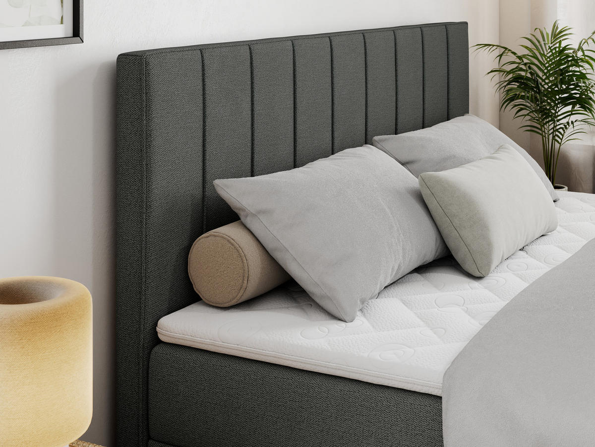 BOXBETT ALLY 200/200 Dunkelgrau Struktur - H3 - Dunkelgrau, Holz/Textil (200/200cm) - MKS