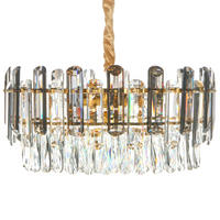 KRONLEUCHTER Glas Gold Mantaro - Transparent/Goldfarben, Glas (48/48/86cm) - Beliani