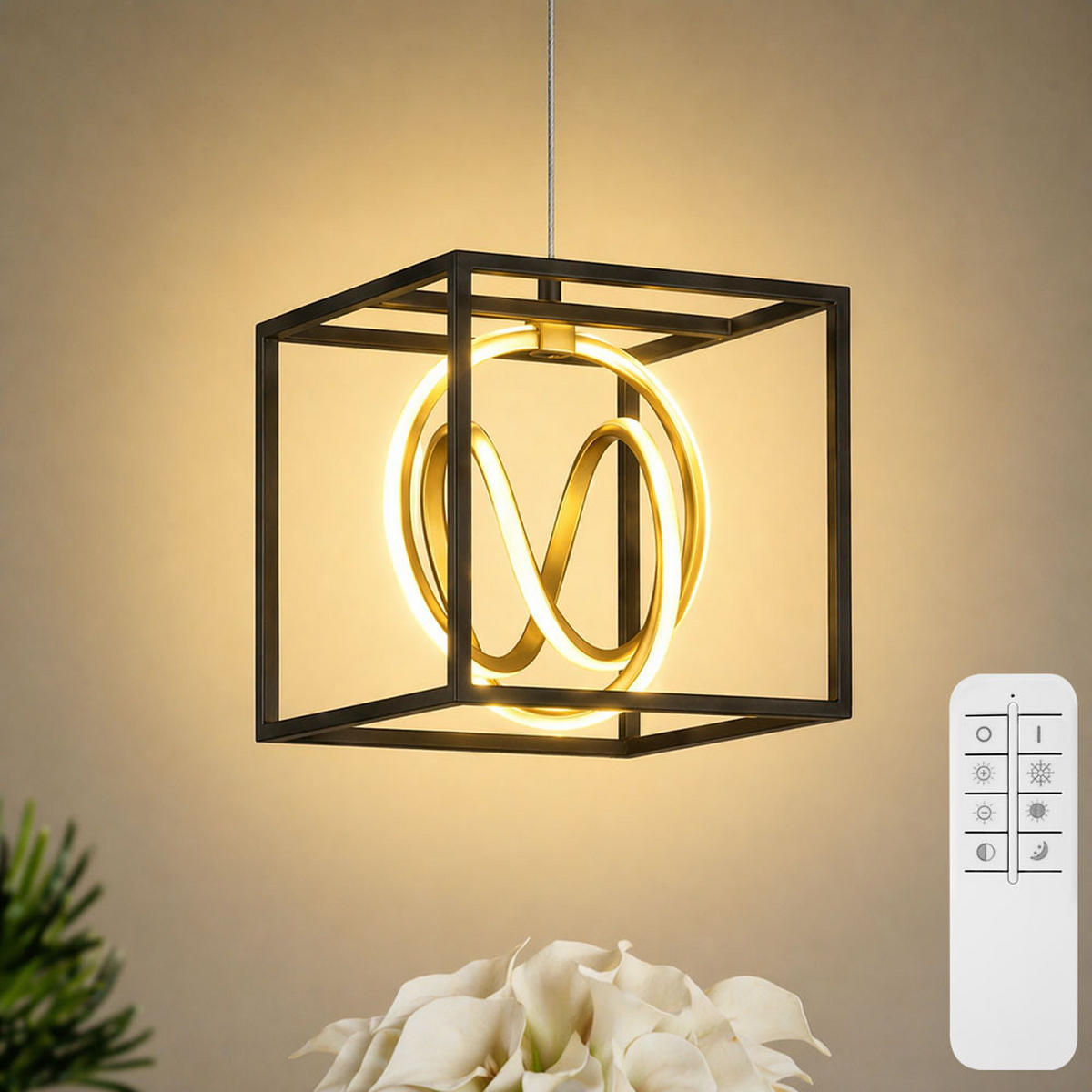 LED HÄNGELAMPE Gisi Schwarz Gold - Schwarz, Metall (25/25/150cm)