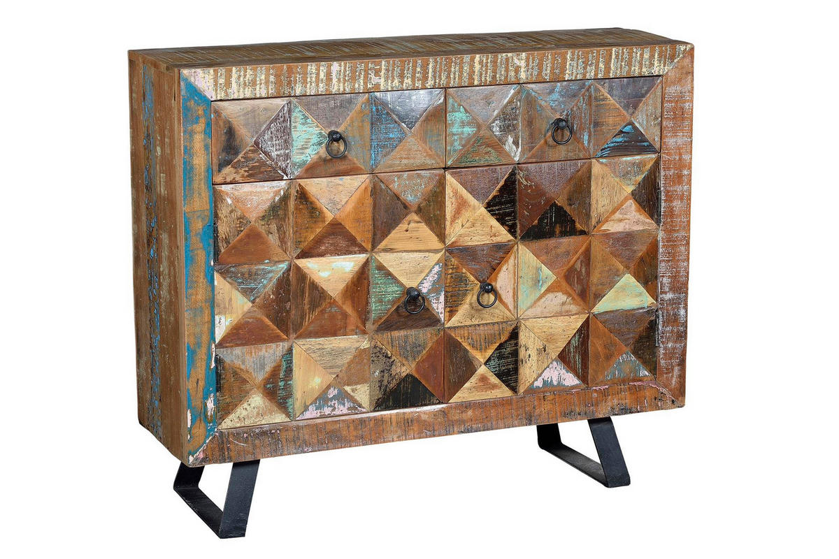 SIDEBOARD aus recyceltem Holz - Chromfarben, Holz (32/87/100cm) - Giner y Colomer