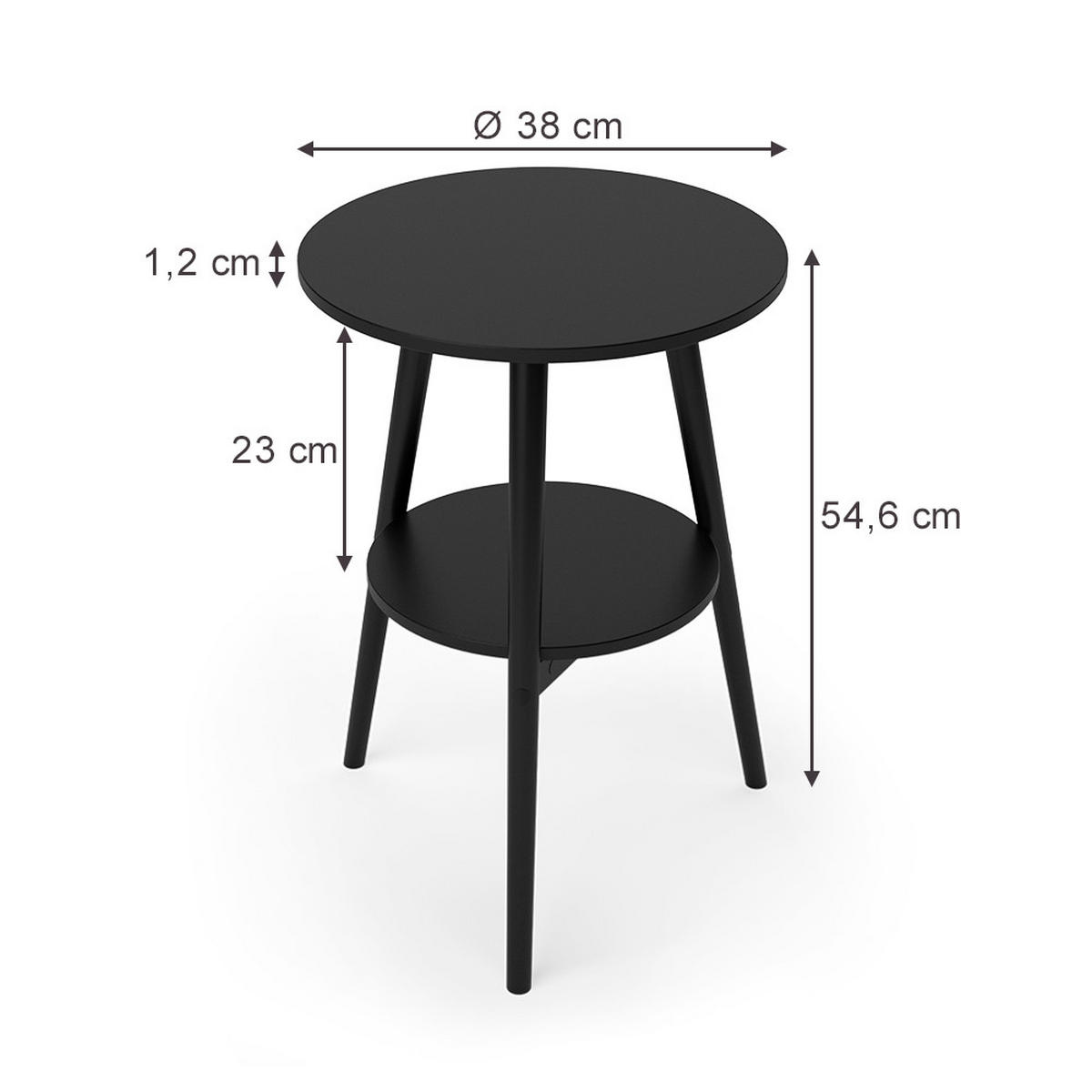 KONFERENČNÍ STŮL Rondal, Černá, 38 x 38 cm - černá, kompozitní dřevo (38/38/55cm) - Vicco
