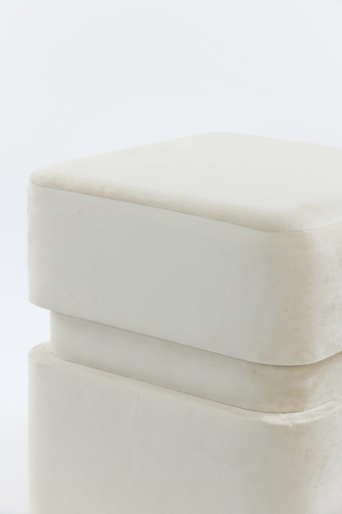 SITZPOUF Piazza Braun 40/40/42,5 cm - Beige, Textil (40/42.5/40cm) - Light & Living