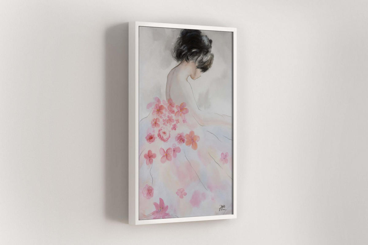 ACRYLBILD HANDGEMALT 60/90 cm - Pink/Beige, Holz/Textil (1.3/90cm) - KUNSTLOFT