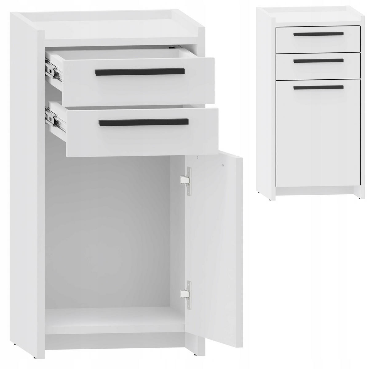 KOMMODE ALTIVO 1D2SN Weiß 36/35,6/70,4 cm - Weiß, Holzwerkstoff (36/70.4/35.6cm) - Matkam Möbel