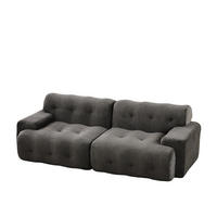 2-SITZER-SOFA DE-35264 mit Knopfverzierung Grau - Grau, Textil (104/66/224cm) - ComfortXL