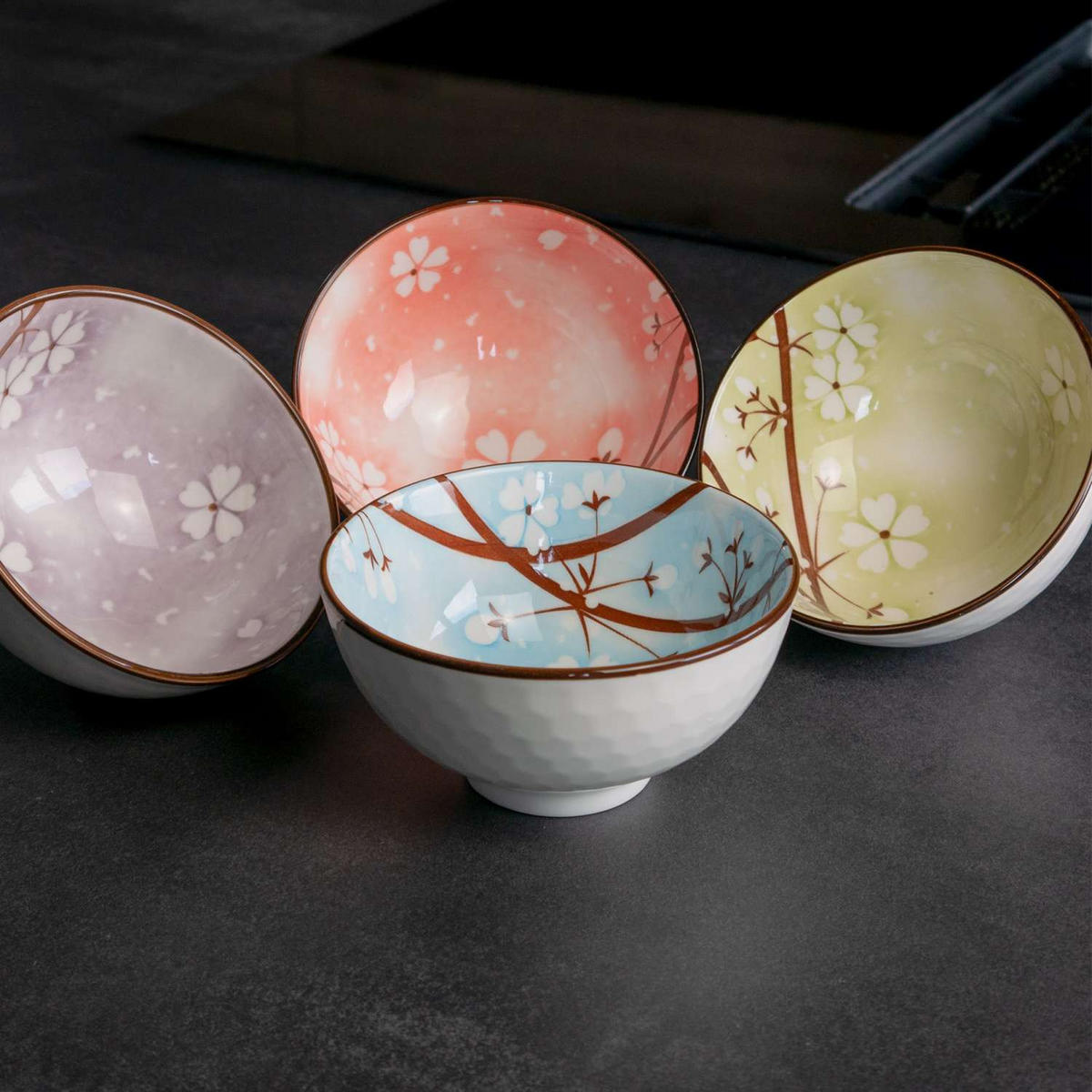 SCHALEN-SET (4-tlg.) - Multicolor, Keramik - Intirilife