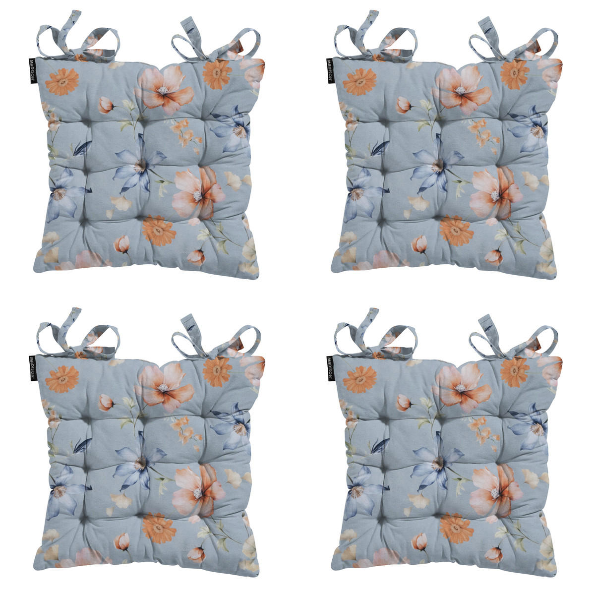 SITZKISSEN Florina 46/46 cm 4er-Set - Blau, Textil (46/8/46cm) - Madison