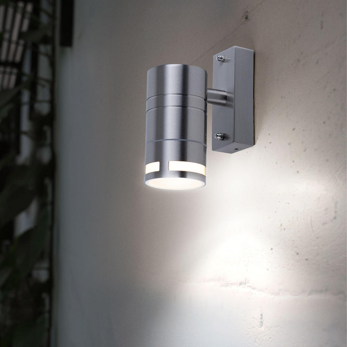 WANDLAMPE Glas Silber 2er Set - Silberfarben, Glas (6/12.5/11cm)
