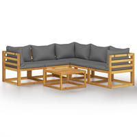GARTENSET Regazzi 6-teilig - Grau, Holzwerkstoff - Nettlife