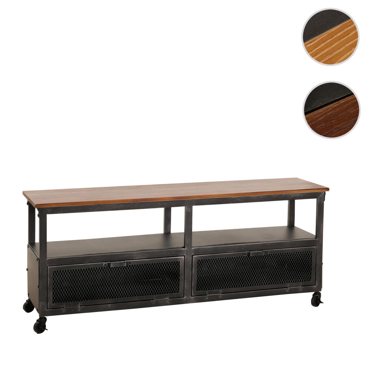LOWBOARD Schwarz, Braun - Schwarz/Braun, Holz (130/55/36cm) - MCW