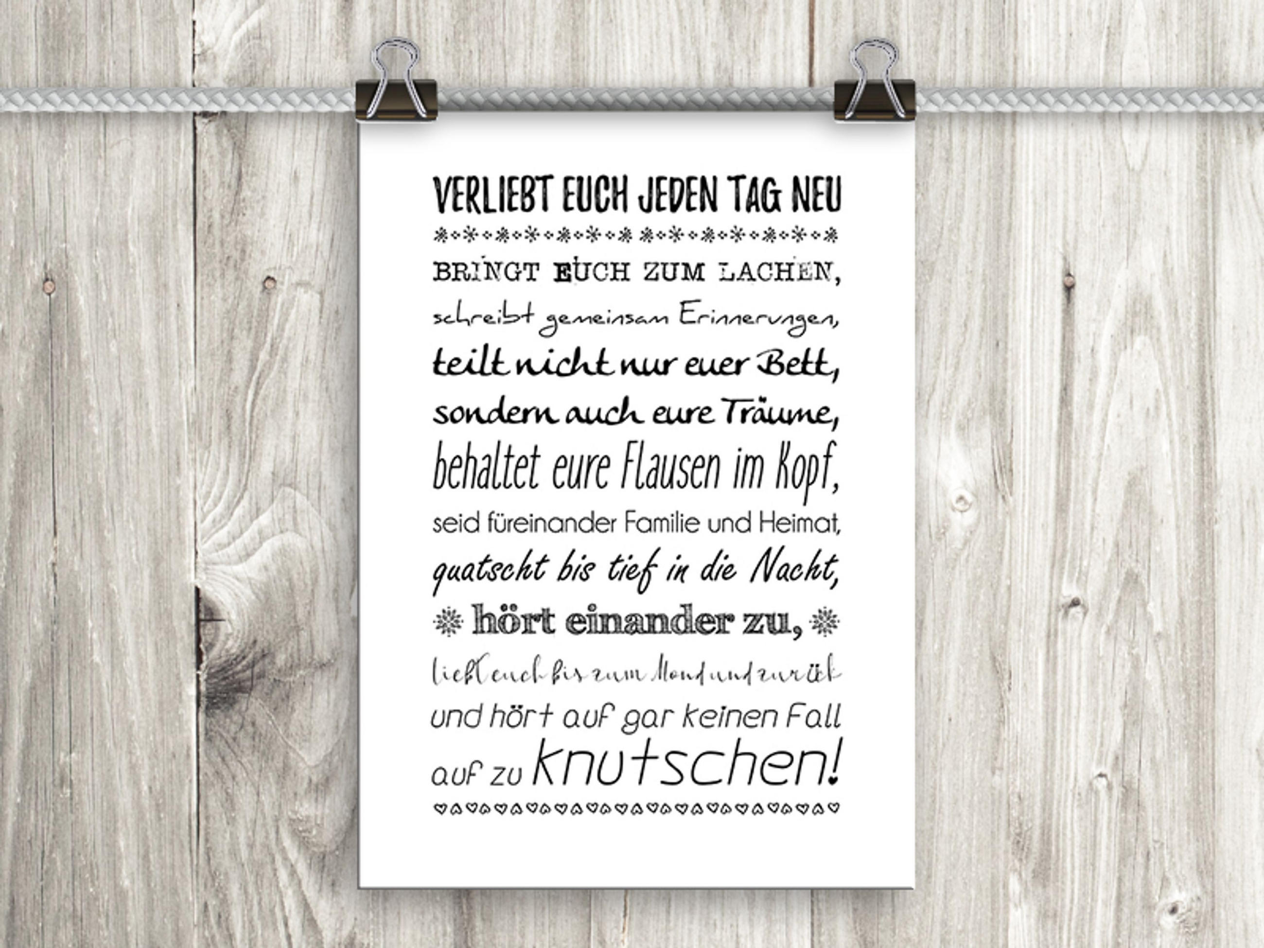 POSTER DIN A4 21x29,7 cm Spruch Geschenk Hochzeit - Weiß, Papier (21/29.7/2cm) - artissimo