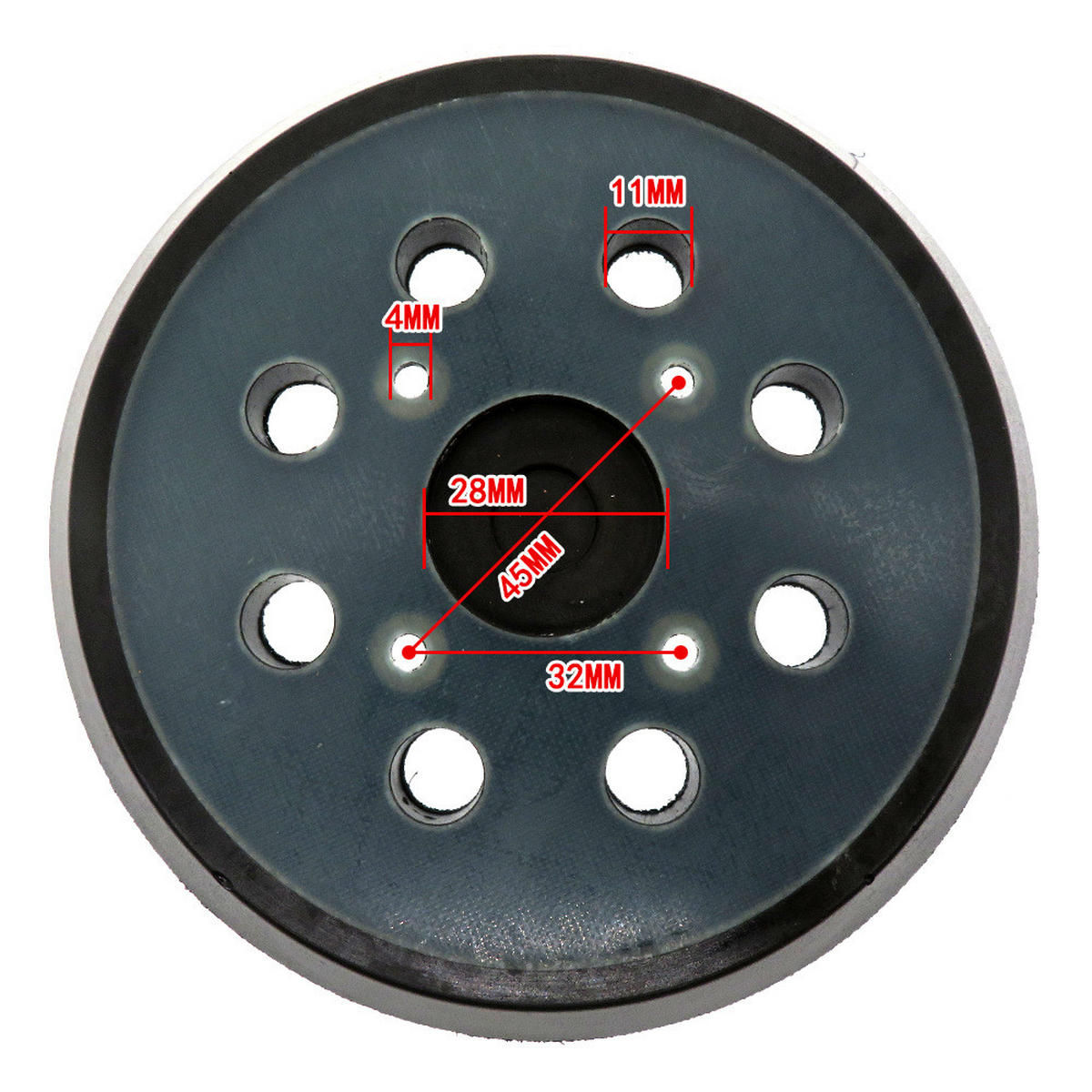 POLIERSCHEIBE – für elektrische Schleifmaschinen – 125 mm Durchmesser – mittlere Härte - Schwarz, Kunststoff (12.5/12.5/1cm) - DCA