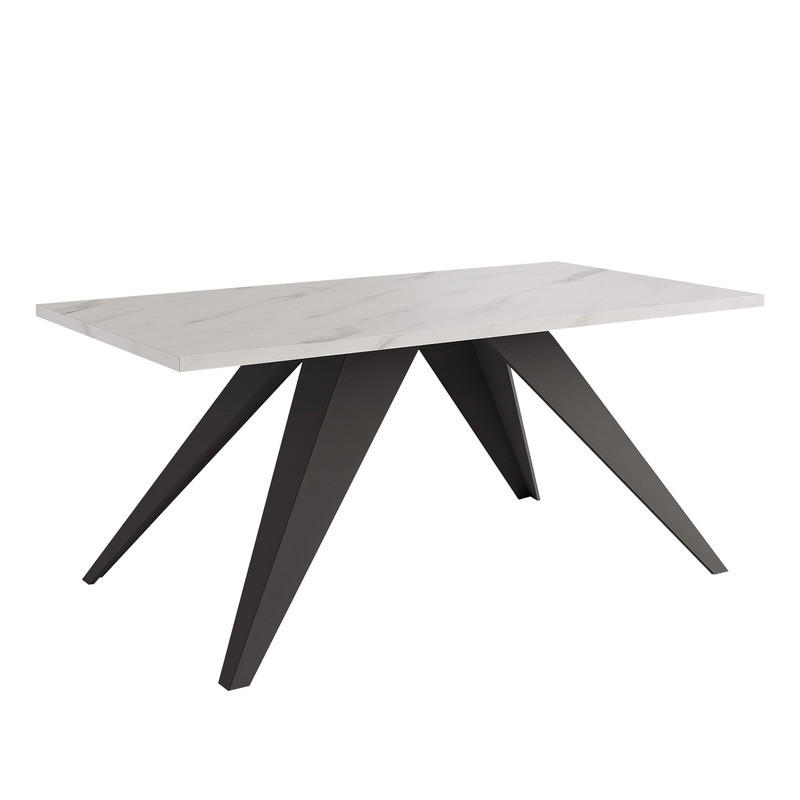COUCHTISCH AIRA 120/60/48 cm Rechteckig, Schwarz/Bianco - Schwarz/Weiß, Metall (60/120/48cm) - Idohome