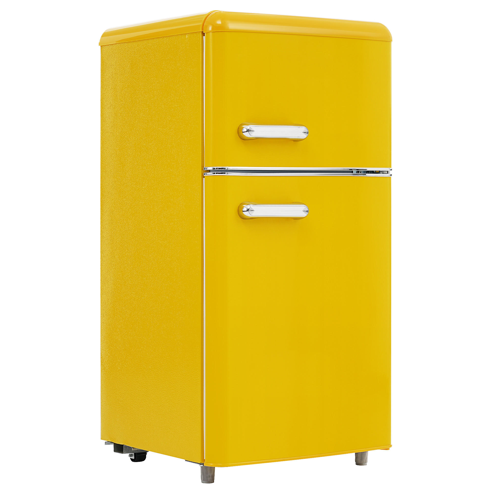 KUHLSCHRANK 46/45/91 cm Gelb 72L mit LED-Licht - Gelb, Metall (45/91/46cm) - Oxeza