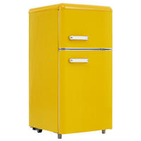 KUHLSCHRANK 46/45/91 cm Gelb 72L mit LED-Licht - Gelb, Metall (45/91/46cm) - Oxeza
