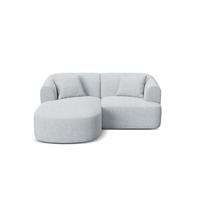 MODULARES-ECKSOFA links Campi aus strukturiertem Stoff hellgrau 3 Sitzplätze - Hellgrau, Textil (156/180cm) - Cosmopolitan Design