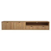 HÄNGELOWBOARD Evron mit 2 Schubladen und 2 Türen, 200 cm, Hikora Eiche - Eichefarben, Holzwerkstoff (200/35/40cm) - Beautysofa