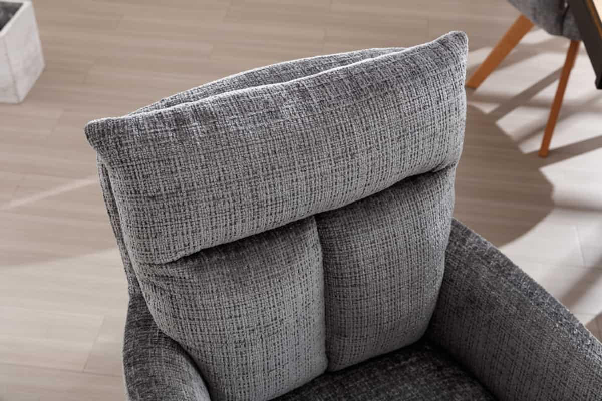 STUHL BIG GEORGE Chenille Grau 90 cm - Braun/Grau, Holz/Kunststoff (60/92/67cm) - riess-ambiente