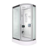 DUSCHE Duschkabine D60-70M1R Weiß 80x120 - Weiß, Glas/Kunststoff (80/120/215cm) - AcquaVapore by Sandra Jentho