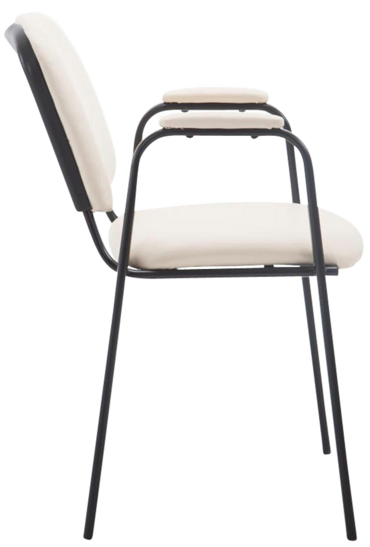 BESUCHERSTUHL 4er Set Lederlook creme - Creme, Textil/Metall (53/79/55cm) - CLP