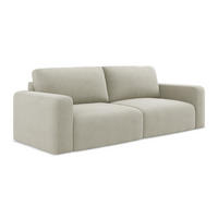 3-SITZER SOFA mit Schlaffunktion Strukturstoff Stoff Beige - Beige/Creme, Kunststoff/Textil (244/79/102cm) - Makamii