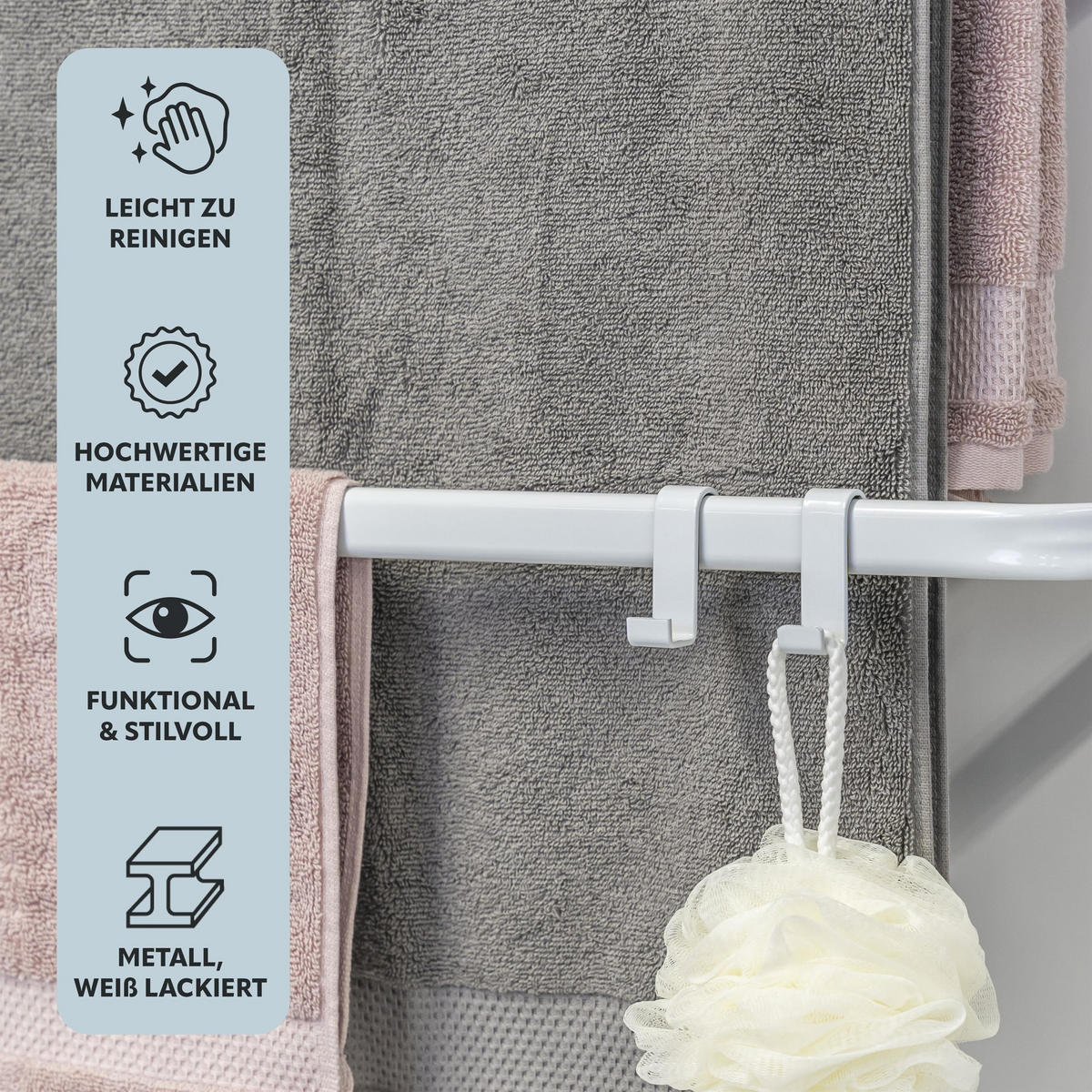 TÜR-HÄNGEREGAL, weiß, Metall - Weiß, Metall (65/86/17cm) - bremermann