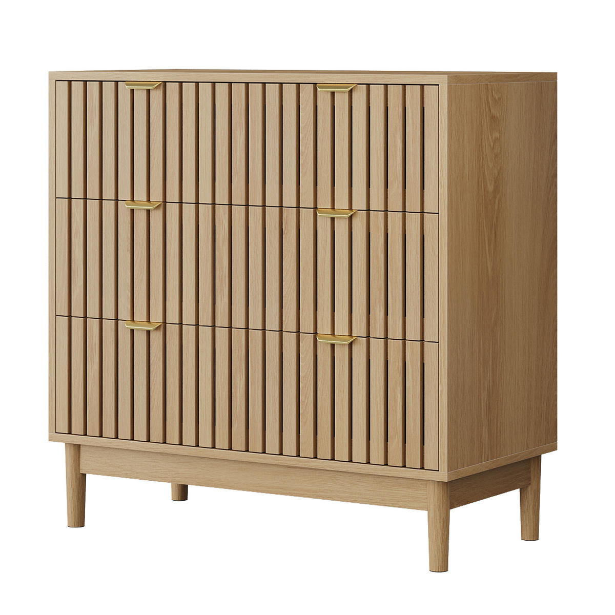 SCHUHSCHRANK walnuss-optik & rillen-design mit kippfächern & 24 cm tiefe - Walnussfarben, Holzwerkstoff (60/95/24cm) - Urban Meuble