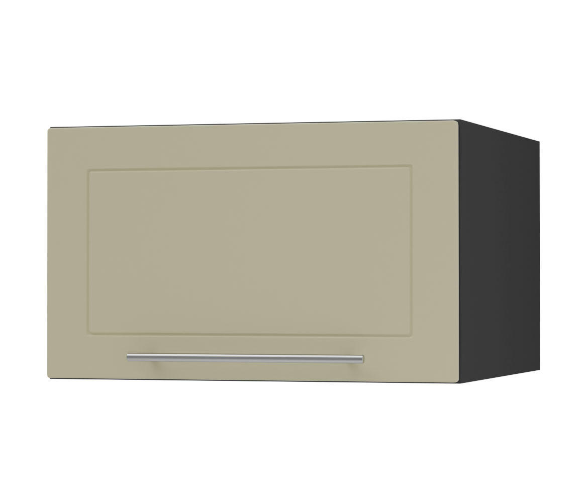 KLAPPHÄNGESCHRANK Kvantum W6B/50 Vanille Matt / Schwarz Matt 50 / 59 / 36cm - Creme/Schwarz, Holz/Holzwerkstoff (50/36/59cm) - Feldmann-Wohnen