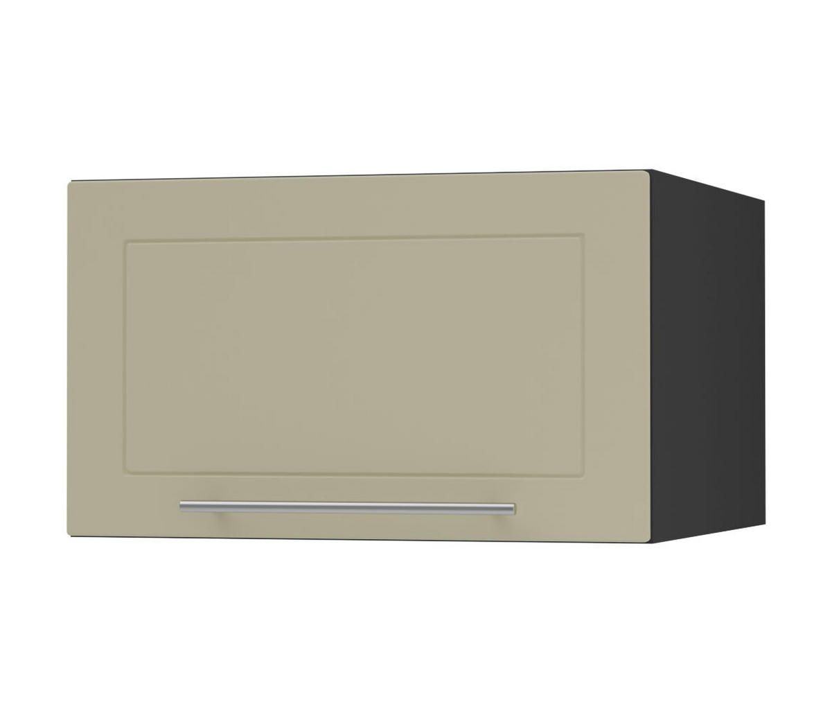 KLAPPHÄNGESCHRANK Kvantum W6B/50 Vanille Matt / Schwarz Matt 50 / 59 / 36cm - Creme/Schwarz, Holz/Holzwerkstoff (50/36/59cm) - Feldmann-Wohnen