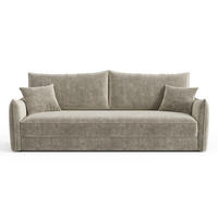 SCHLAFSOFA GERADE Texturierter Samt Taupe 213.5cm - Taupe, Textil (213.5/94/66cm) - Sia Home