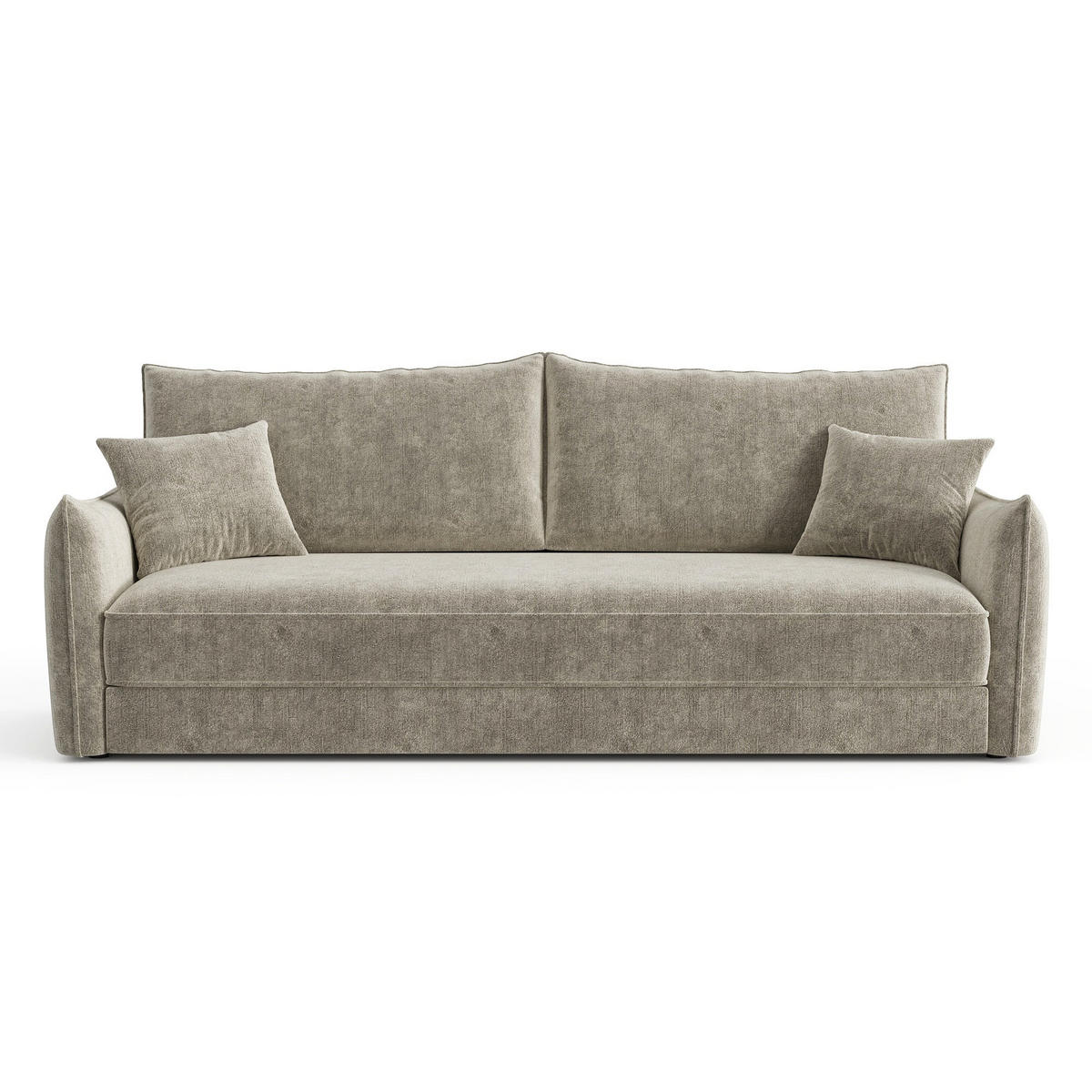 SCHLAFSOFA GERADE Texturierter Samt Taupe 213.5cm - Taupe, Textil (213.5/94/66cm) - Sia Home