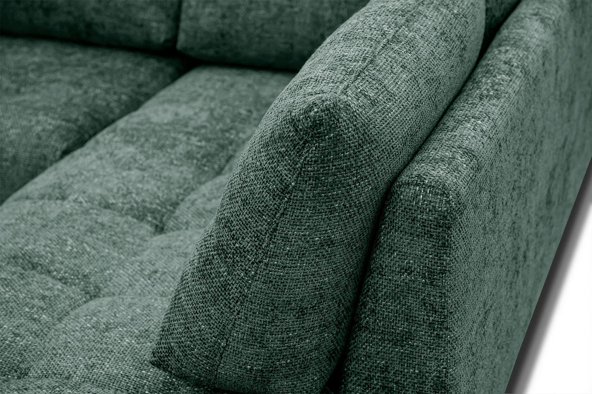 ECKSOFA SALVINI 5-Sitzer, smaragdgrün - Smaragdgrün/Schwarz, Holzwerkstoff/Textil (292/158cm) - Courtois Laville