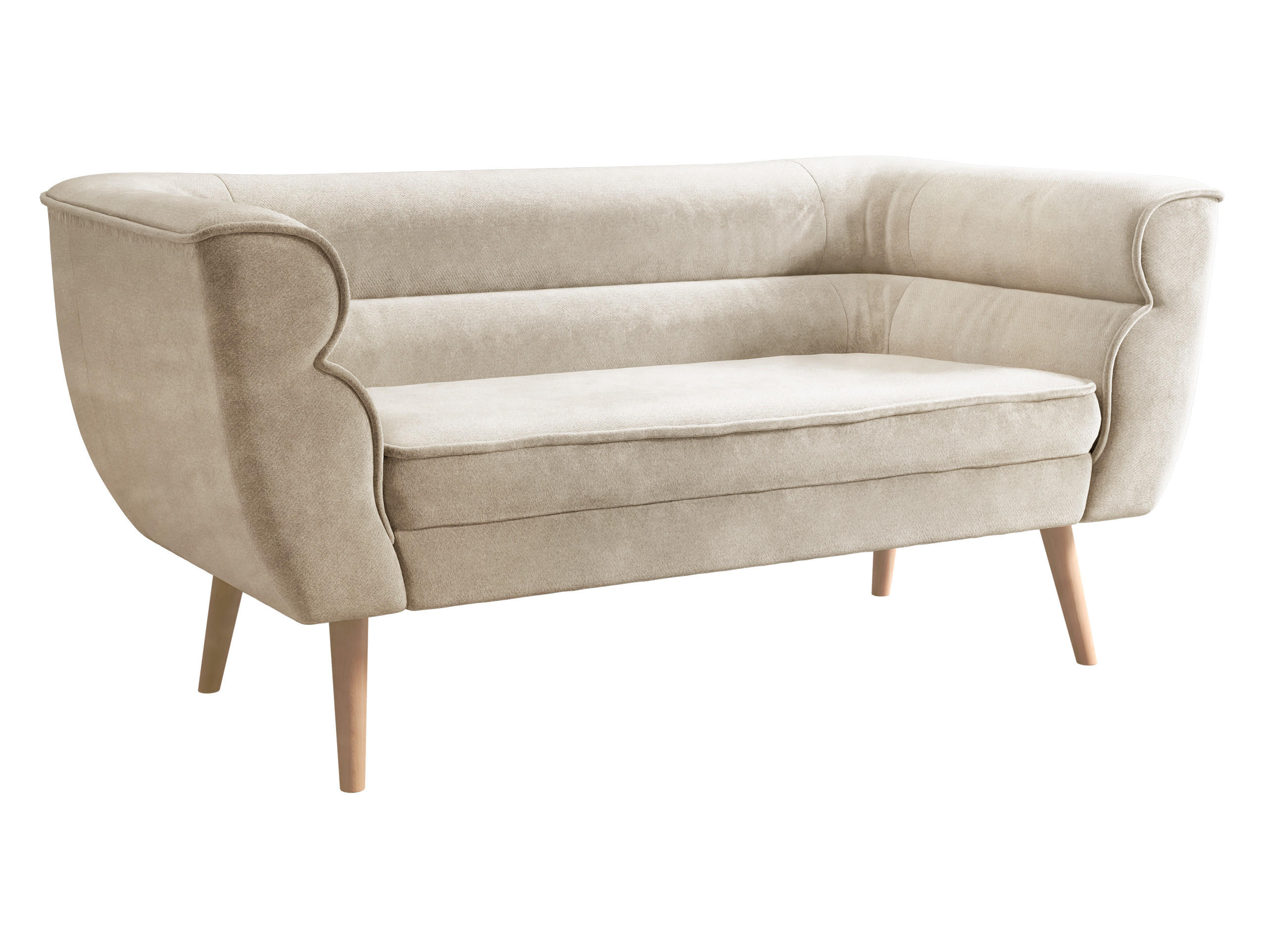 SOFA Bal 2 - Beige/Naturfarben, Holz/Textil (142/75/74cm) - MIRJAN24