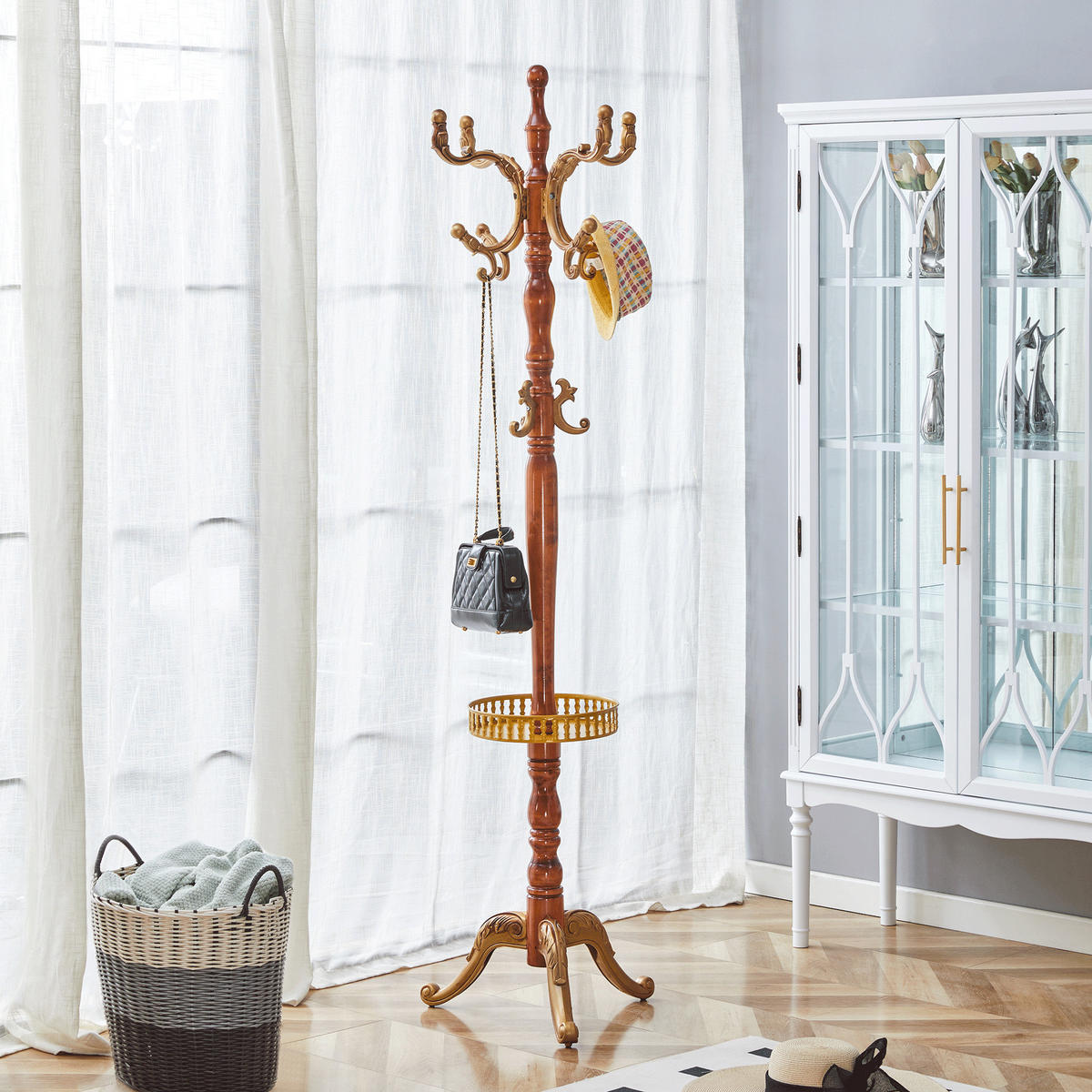 KLEIDERSTÄNDER Holzfarben Höhe 195 cm - Naturfarben, Holz (31/195/31cm) - PANGIVO