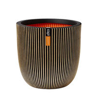 BLUMENTOPF Kugel Groove schwarz gold | 35x34 cm - Schwarz, Kunststoff (1/34/1cm) - aplanta