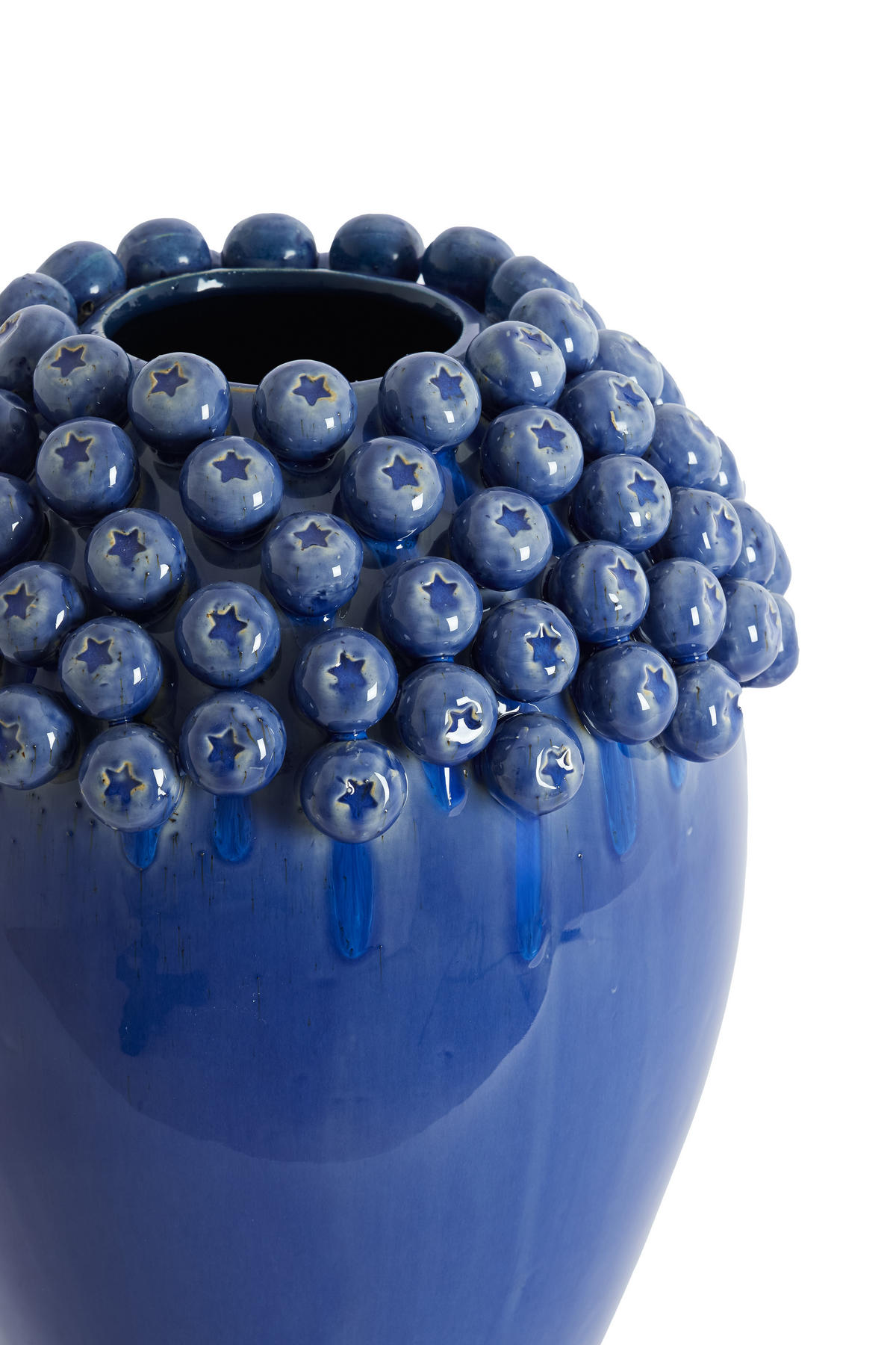 VAZE Lovro Blau 32/32/43.5 cm - Blau, Keramik (43.5cm) - Light & Living