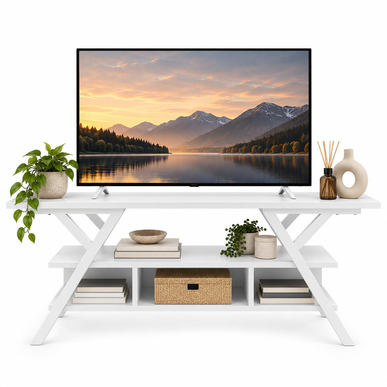 Decorotika TV Weiß, Weiß 120x55x35 cm