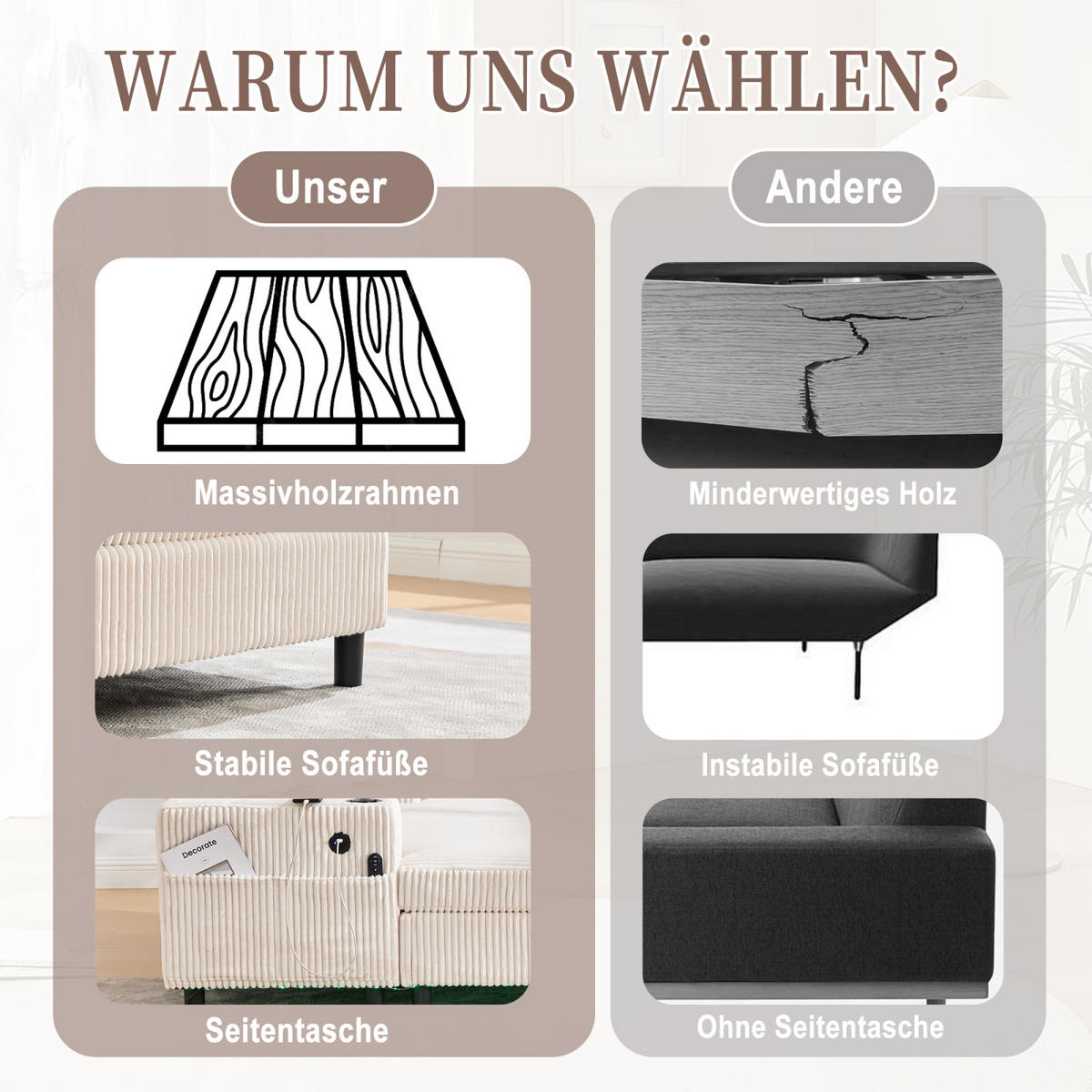 SCHLAFSOFA,SCHLAFCOUCH Sofa Beige, Cord Sessel mit LED USB und Getränkehalter - Beige, Textil (142/85/128cm) - PARAFTA HOME