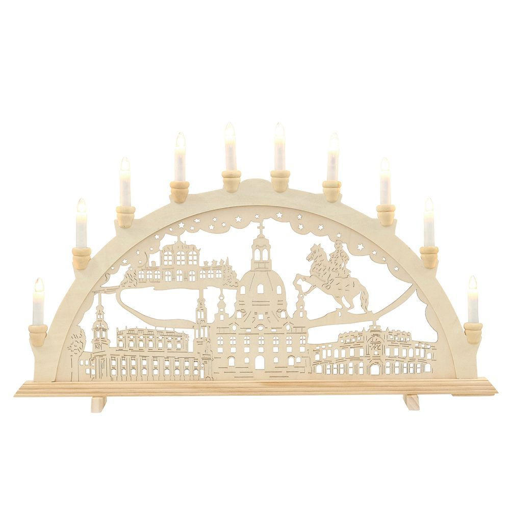 SCHWIBBOGEN Dresden 10-flammig - Multicolor, Holz (0.1/1/0.1cm) - Dekoteam24