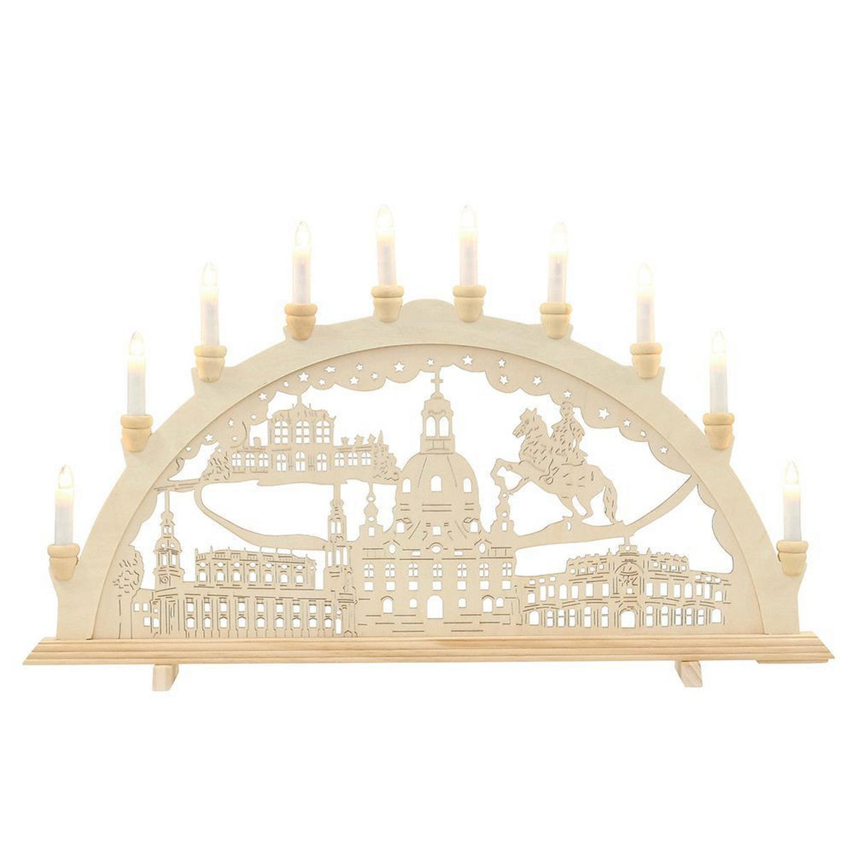 SCHWIBBOGEN Dresden 10-flammig - Multicolor, Holz (0.1/1/0.1cm) - Dekoteam24