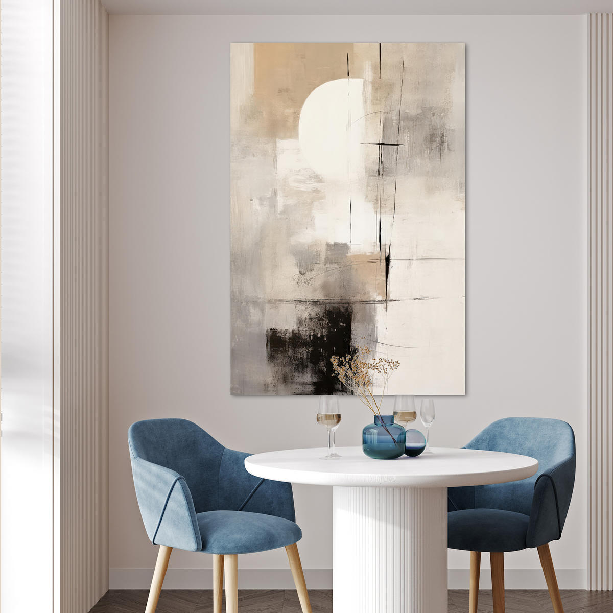 POSTER Abstrakt - Kunst - Grau 80x120 cm - Hellgrau, Papier (80/120/0.1cm) - MuchoWow