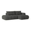 ECKSOFA FLUMA R-S Grau Boucle-Stoff mit Schlaffunktion - Grau, Holz (279/158cm) - MASSENO
