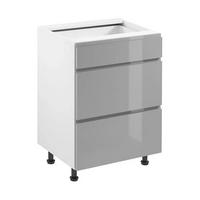 UNTERSCHRANK – 60 cm – D60S3 – Velmora – Grau - Grau, Holzwerkstoff (60/82/47cm) - ROYAL24_MARKT